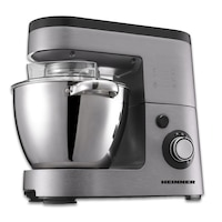 Mixer planetar cu bol Heinner HPM-1500XMC-V2, 1500W, bol inox 5.5L, 6 viteze, corp aluminiu, angrenaje metalice, tel, carlig si paleta, inox