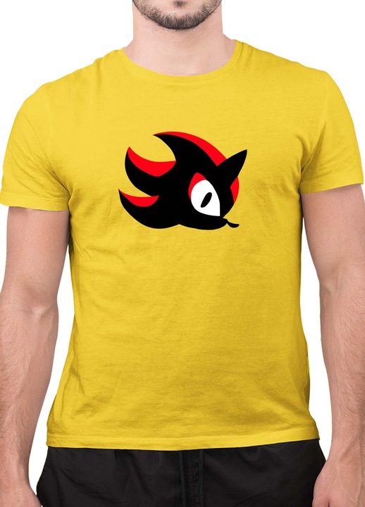 Мъжка Тениска с къс ръкав Таралежът Соник SONIC the Hedgehog OPT Shadow Logo, Жълт