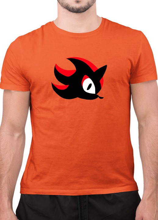 Мъжка Тениска с къс ръкав Таралежът Соник SONIC the Hedgehog OPT Shadow Logo, Оранжев