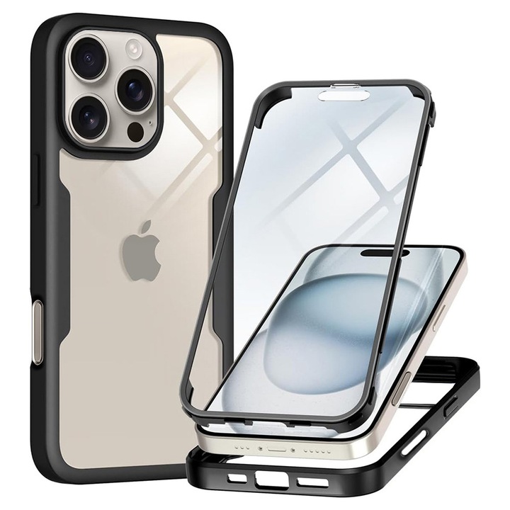 Калъф за iPhone 16 Pro Max - Smartphosis ColorVerse 360 - Удароустойчив - Черен