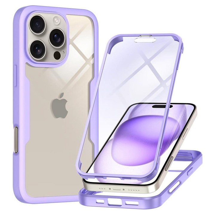 Калъф за iPhone 16 Pro - Smartphosis ColorVerse 360 - Удароустойчив - Лилав