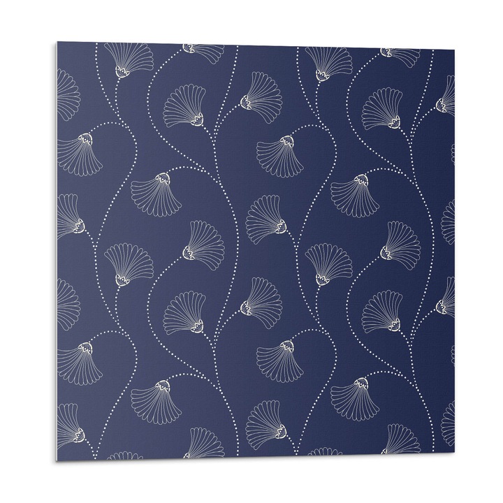 Kép keretben, Wallfluent, Model floral in linii, Bleumarin, 20x20x20, 010310410020000033391