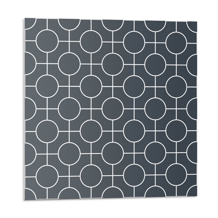 Öntapadó csempék, Wallfluent, Körök és vonalak geometriai mintája, Szürke, 20x20x20, 010310410020000033379