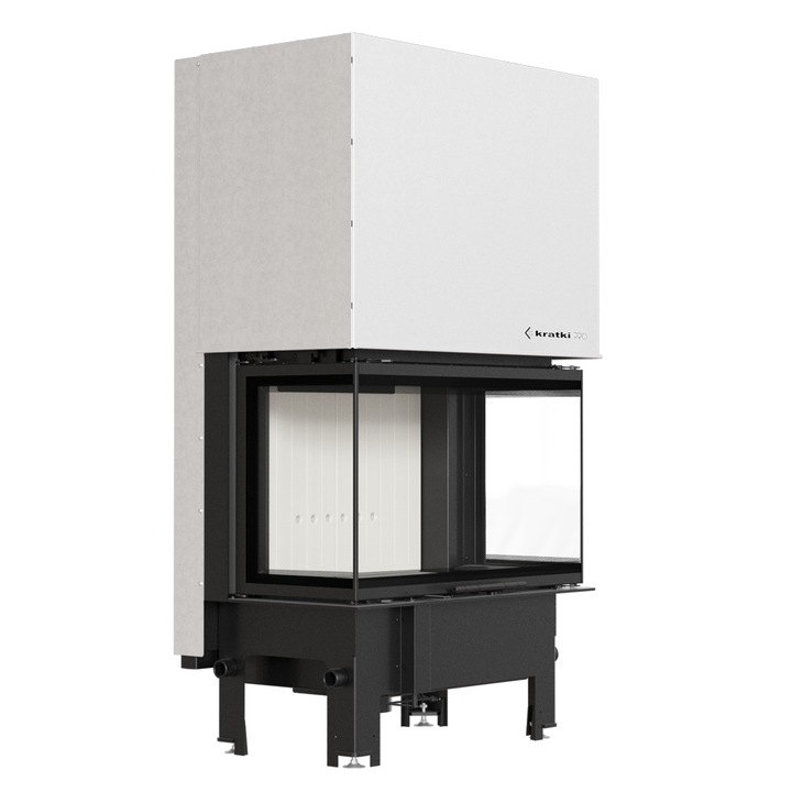 Стоманена камина Kratki REGNOR, Самозатваряща се врата, Мощност 8 kW, Размери 159.5x54.6 см, Черен