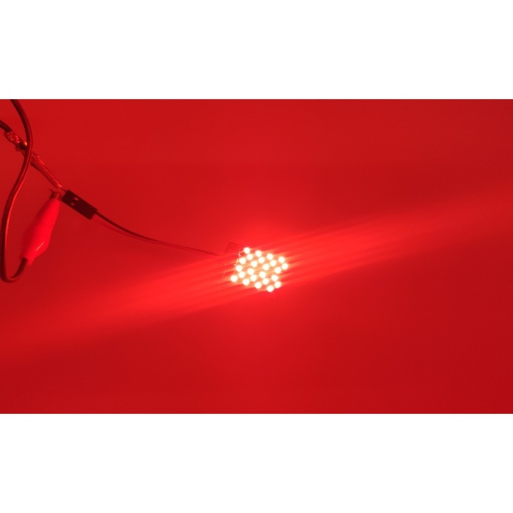 Комплект LED крушки, motoLEDy, панел 24 LED 12V T10, SV8.5, T4W CANBUS 1000lm червен 2 бр