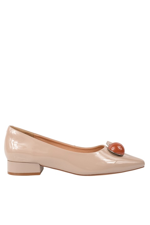 Pantofi casual, dama, PASS COLLECTION, M460002C bej, piele lacuita, Bej