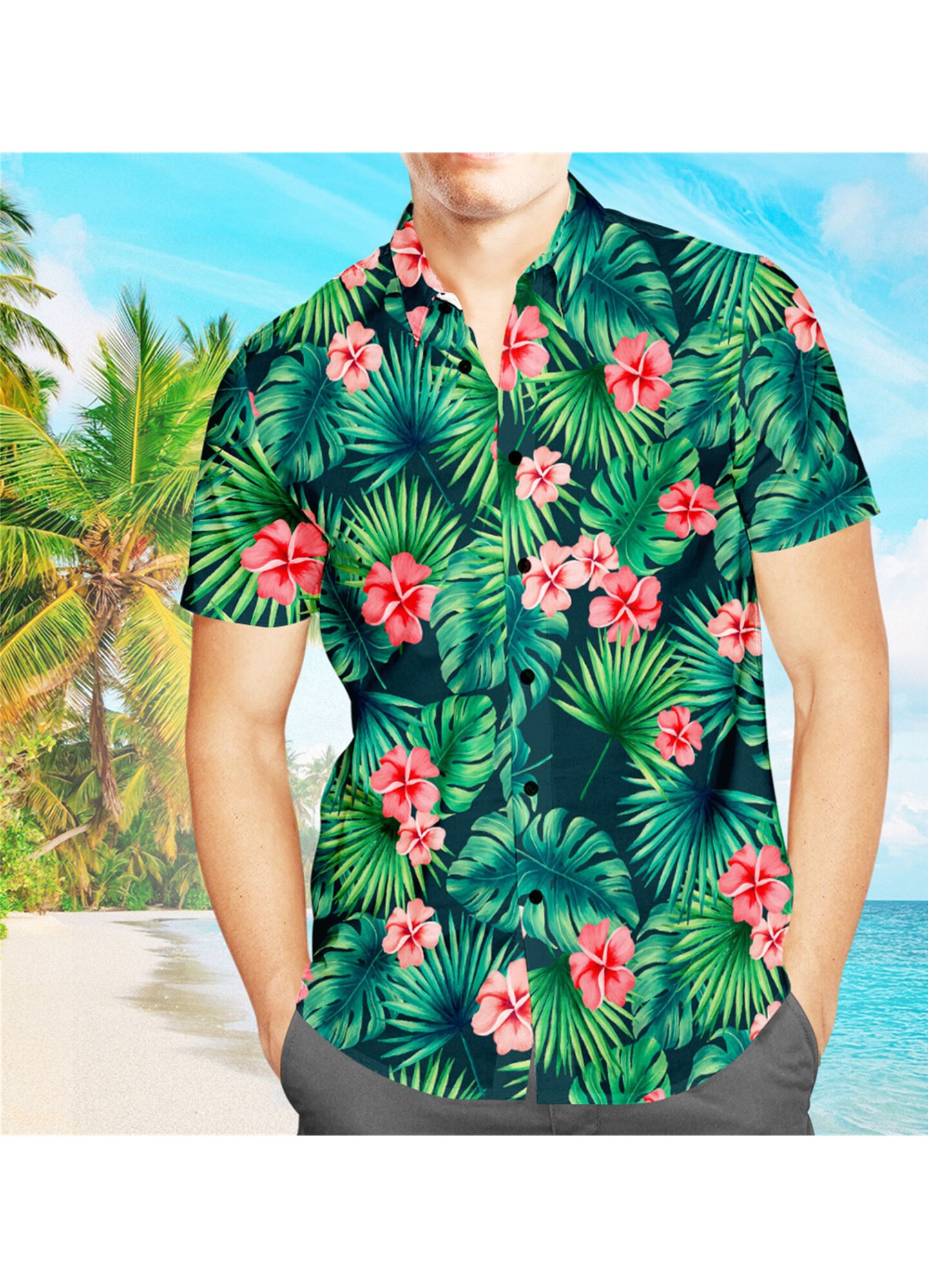 Vintage blúz - Hibiszkusz