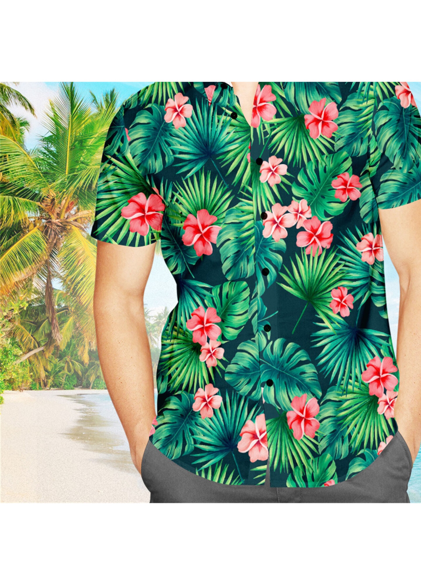 Vintage blúz - Hibiszkusz