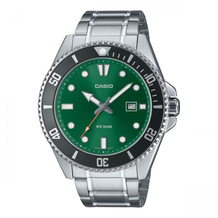 Ceas Barbati, Casio, Collection MDV MDV-107D-3A2VDF, Verde, Argintiu