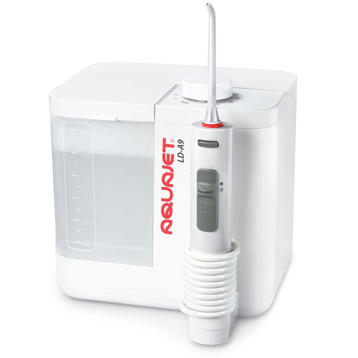 Irigator bucal Little Doctor Aquajet LD-A9, profesional, 400–1800 impulsuri/minut, 4 duze incluse, maner ergonomic Soft-Touch