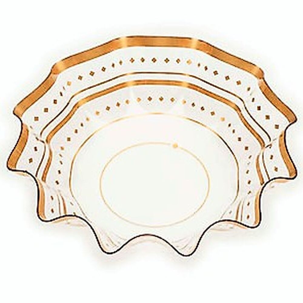 Bol ornamental transparent/auriu pentru petrecere - 16 x 4.5 cm, Radar 60765