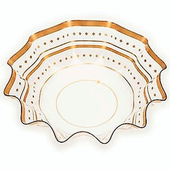 Bol ornamental transparent/auriu pentru petrecere - 16 x 4.5 cm, Radar 60765 Bol ornamental transparent/auriu pentru petrecere - 16 x 4.5 cm, Radar 60765