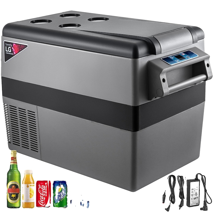 Frigider auto portabil, 45L, racire rapida, 12V/24V, dimensiuni 693x345x456mm
