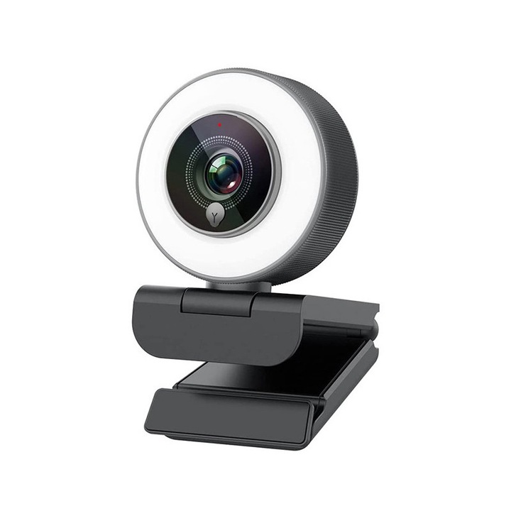 Full HD 1080p webkamera, Fudisenn, autofókusz, 110 fokos nagylátószögű objektív, fekete, állvánnyal