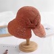 Palarie de soare pentru femei, model Brim & Bow, din paie, pliabila, maro, latime mare a borului