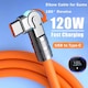 USB Type-C кабел за данни и зареждане, завъртане на 180°, бързо зареждане 120W, 6A, издръжлив силикон, с индикатор за зареждане, съвместим със Samsung, Huawei, Xiaomi, Oppo, OnePlus, PREMIUM, оранжев, 1 м