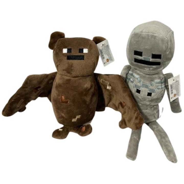 Комплект от 2 плюшени играчки Minecraft: кафява и сива, 28 см
