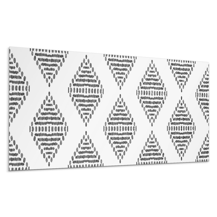 Öntapadó dekoratív panel, Wallfluent, Gyémánt háló geometriai stílusban, Szürke, 100x50 cm, 010310540010000020261