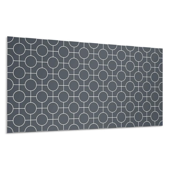 Dekoratív vinil panel, Wallfluent, Körök és vonalak mintája a geometriában, Szürke, 120x60 cm, 010310540040000033379