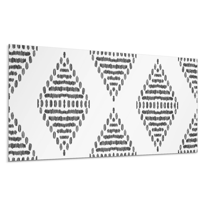 Panou vinil decorativ, Wallfluent, Model cu romburi cu linii, Negru, 10x40x20, 010310540020000029800