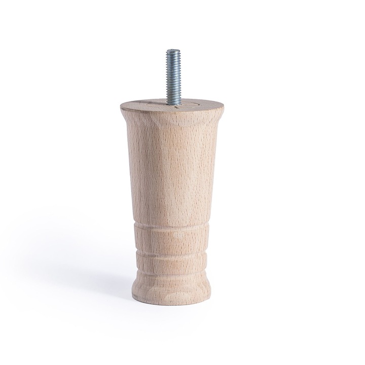 Picior mobila Merida, Ø 53 mm, H 100 mm, lemn brut