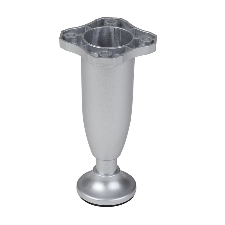 Picior mobila, 39 mm H 100 mm plastic, argintiu, cromat