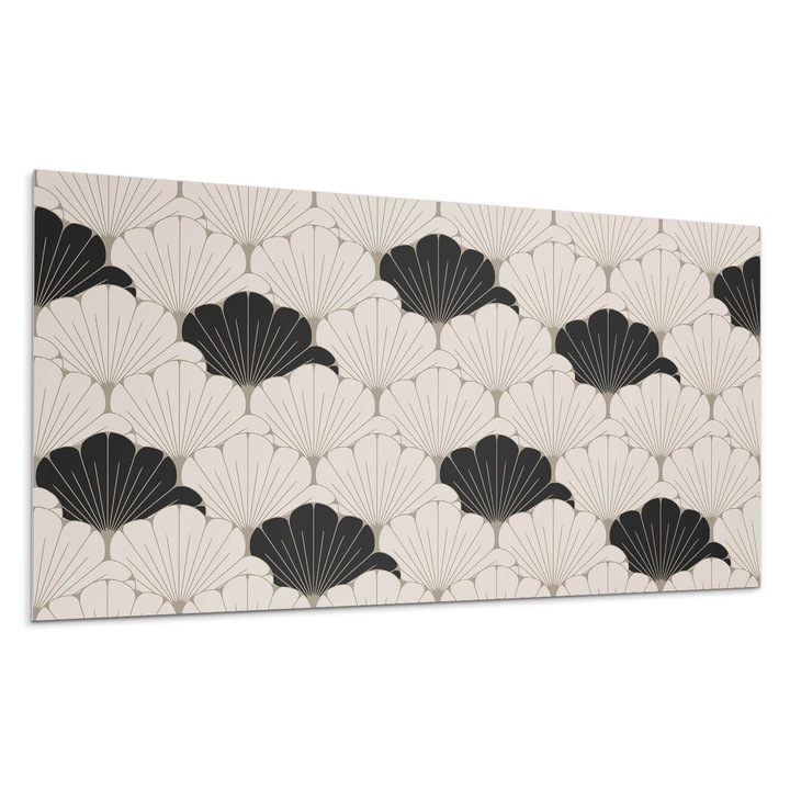 Panou decorativ autoadeziv, Wallfluent, Model elegant de frunze, Negru, 6x60x30, 010310540030000031177