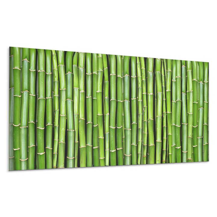 Panou vinil decorativ, Wallfluent, Tulpini de bambus, Verde, 120x60, 010310540040000000501