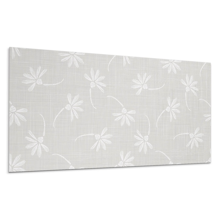 Dekoratív vinil panel, Wallfluent, Virágmintás a háttérben, Szürke, 10x40x20 cm, 010310540020000033450