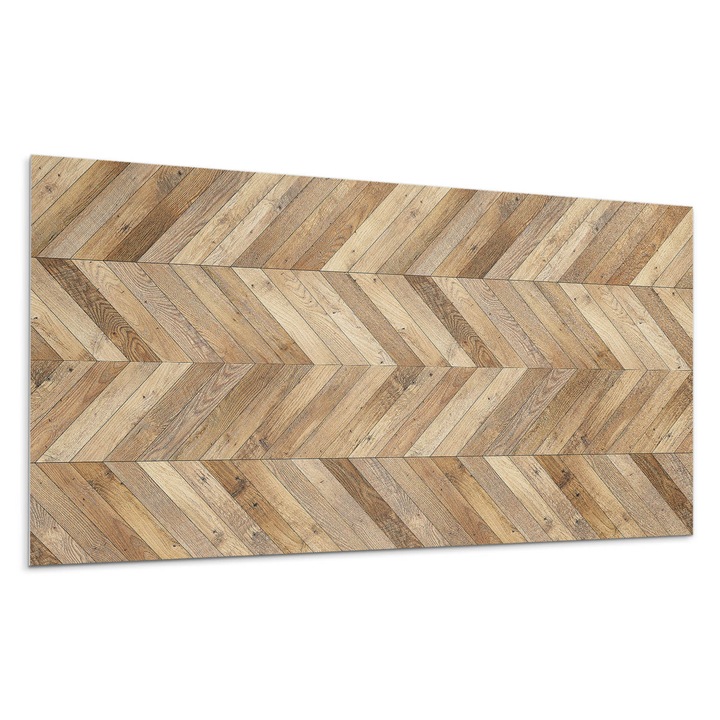 Öntapadó dekoratív panel, Wallfluent, Halszálkás mintás fa, Krémszín, 120x60 cm, 010310540040000029346