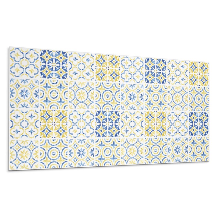 Dekoratív vinil panel, Wallfluent, Mozaik dekoratív mintákkal, Szürke, 120x60 cm, 010310540040000033456