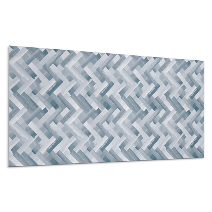 Öntapadó dekoratív panel, Wallfluent, Cikcakkos csíkos minta, Fekete, 100x50 cm, 010310540010000033497