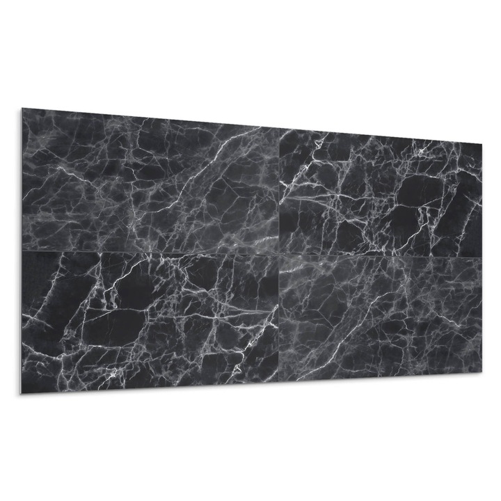 Öntapadó dekoratív panel, Wallfluent, Márvány szerkezet finom erekkel, Fekete, 120x60 cm, 010310540040000057063