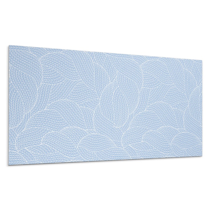 Panou decorativ autoadeziv, Wallfluent, Model de frunze in valuri, Albastru, 10x40x20, 010310540020000033440