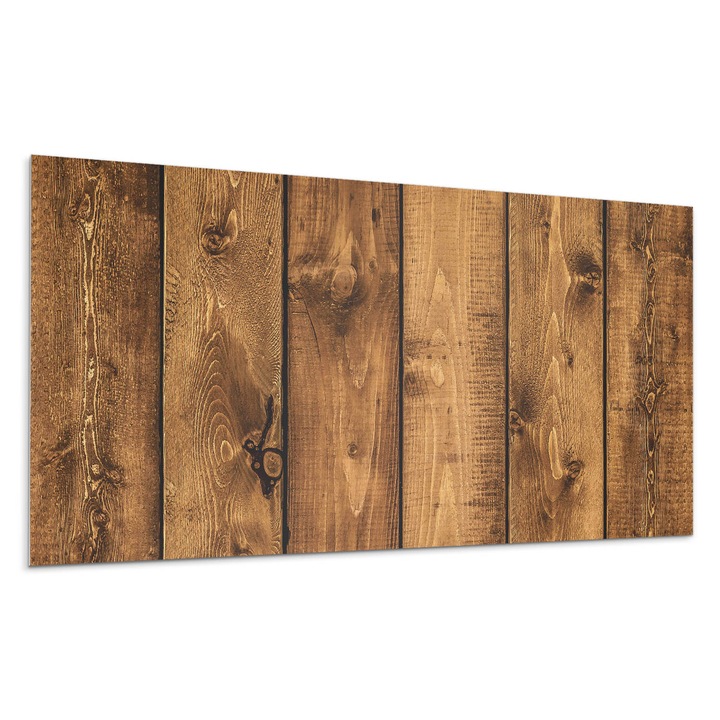 Panou decorativ autoadeziv, Wallfluent, Textura placilor de lemn, Maro, 120x60, 010310540040000057131