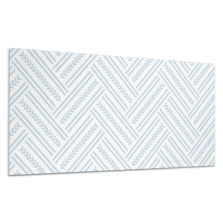 Öntapadó dekoratív panel, Wallfluent, Cikcakk minta lineáris ékezetekkel, Kék, 100x50 cm, 010310540010000057213