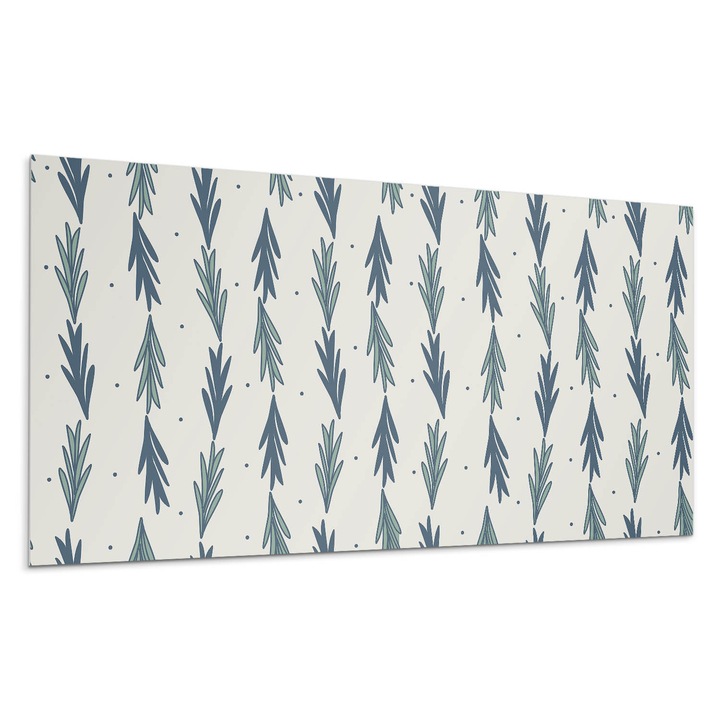 Öntapadó dekoratív panel, Wallfluent, Leveles minta ismétlődő elrendezésben, Türkiz, 100x50 cm, 010310540010000033547