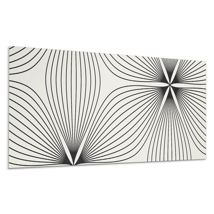 Panou lipibil perete, Wallfluent, Linii dinamice in model, Negru, 100x50, 010310540010000057243