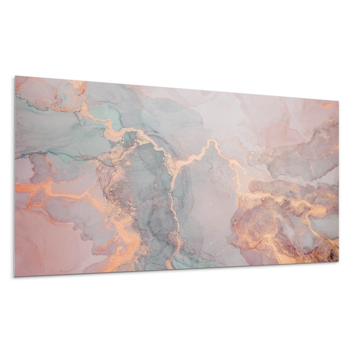 Panou lipibil perete, Wallfluent, Model abstract din rasina, Turcoaz, 10x40x20, 010310540020000077315