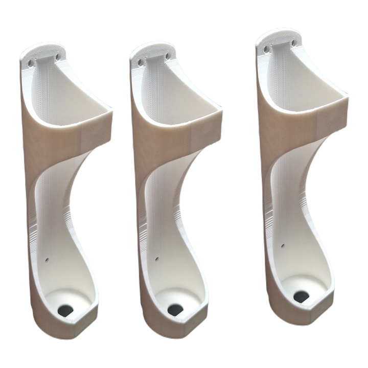 Set 3 suporti lansete, undite de perete, culoare alb, printate 3D, Dual Stax®