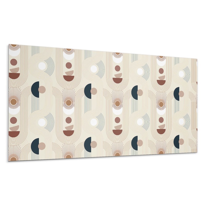 Öntapadó dekoratív panel, Wallfluent, Vonalak és formák absztrakt mintái, Fehér, 120x60 cm, 010310540040000276164