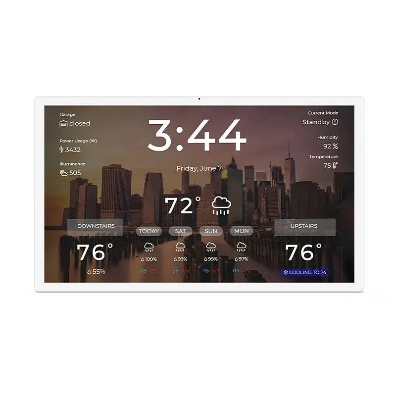 Tableta cu Android 14 de perete INNOVIO® – Ecran 23.8” IPS Full HD, Calendar Digital, Google Play, Wi-Fi 6, 4GB RAM, 32GB stocare, YouTube, Rama Foto, Culoare rama Alb
