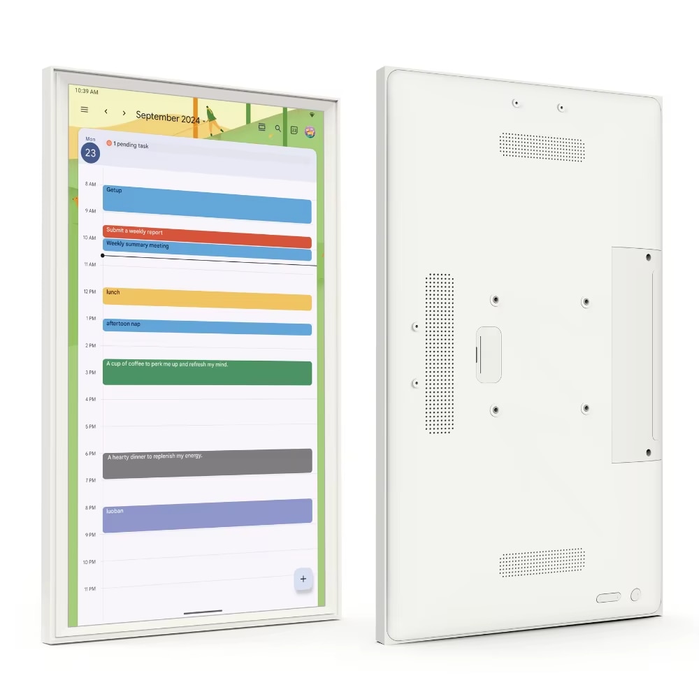Tableta cu Android 14 de perete INNOVIO® – Ecran 23.8” IPS Full HD, Calendar Digital, Google Play, Wi-Fi 6, 4GB RAM, 32GB stocare, YouTube, Rama Foto, Culoare rama Alb