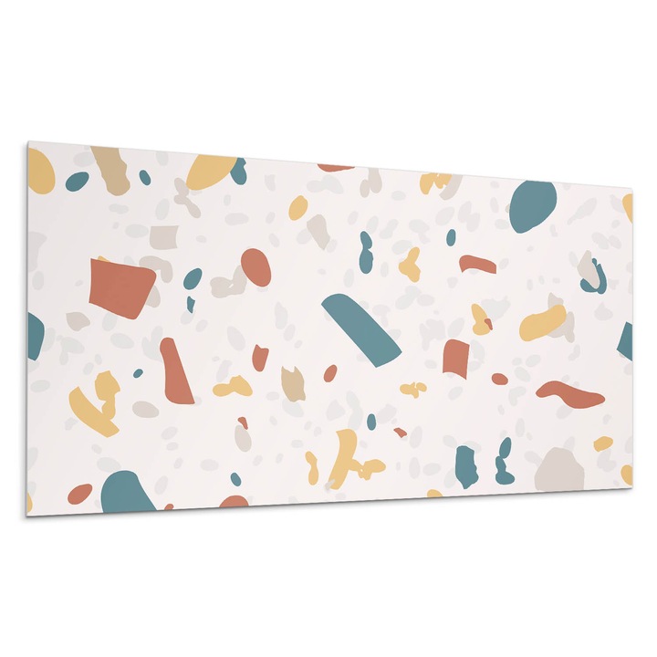 Panou vinil decorativ, Wallfluent, Model abstract cu forme, Alb, 120x60, 010310540040000077425