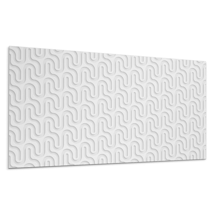 Panou decorativ autoadeziv, Wallfluent, Valuri in straturi 3D, Alb, 10x40x20, 010310540020000276171