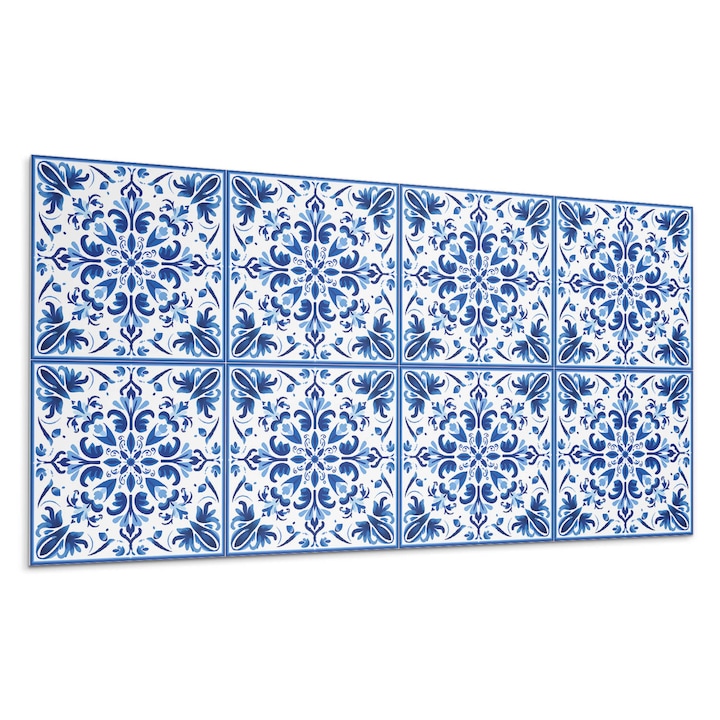 Öntapadó dekoratív panel, Wallfluent, Virágszimmetria javában, Fehér, 120x60 cm, 010310540040000276757