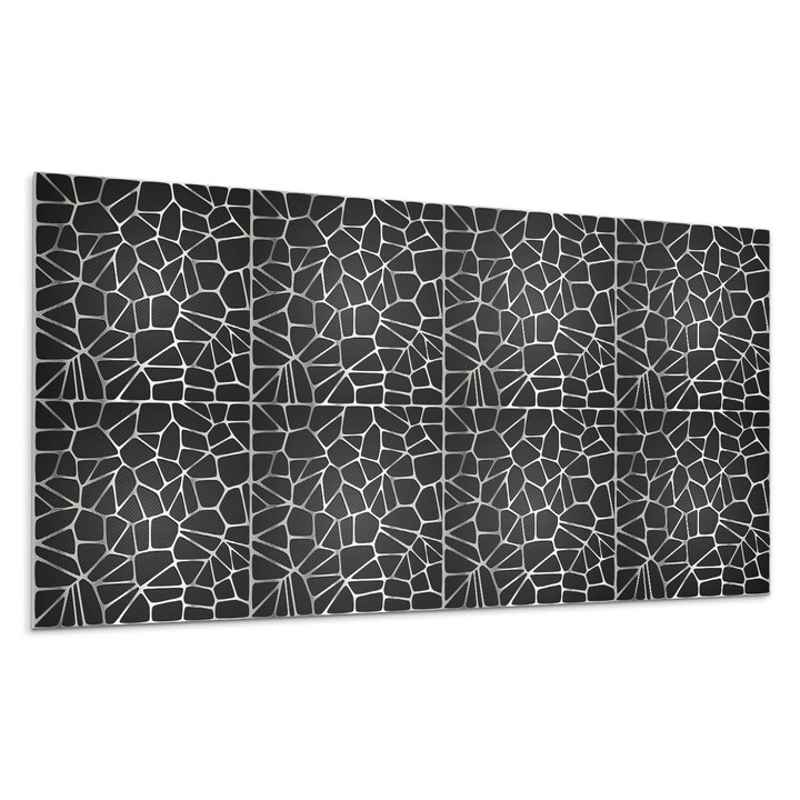 Öntapadó dekoratív panel, Wallfluent, Absztrakt mozaik geometriai alakzatokban, Barna, 120x60 cm, 010310540040000276199