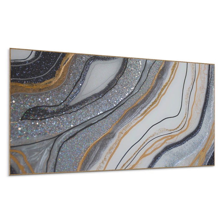 Öntapadó dekoratív panel, Wallfluent, Absztrakt hullámok fényhatás, Barna, 120x60 cm, 010310540040000077329