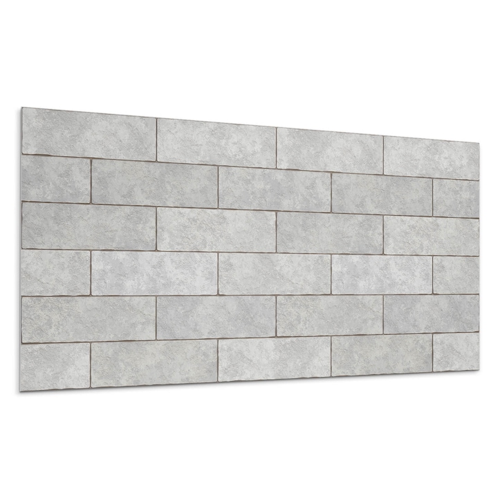 Dekoratív vinil panel, Wallfluent, Téglaszerkezetek 3D-ben, Fehér, 120x60 cm, 010310540040000276756