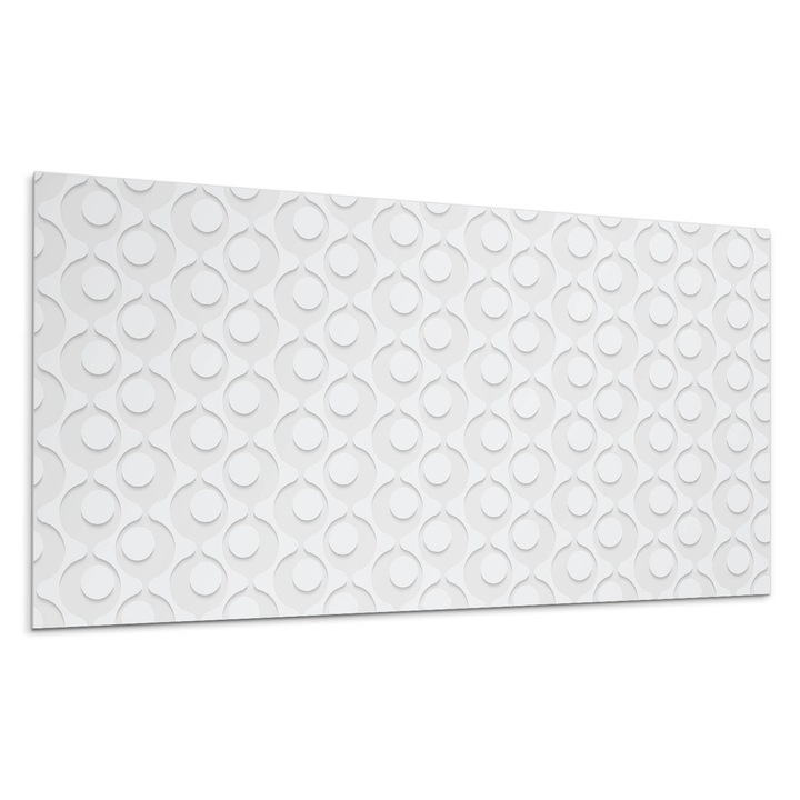 Panou lipibil perete, Wallfluent, Model abstract cu cercuri, Alb, 120x60, 010310540040000276175